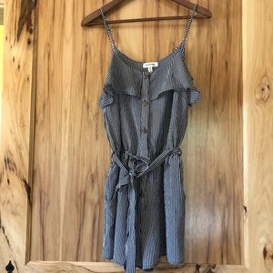 Monteau Women's Black/White Striped Romper, Size Medium, Brand New